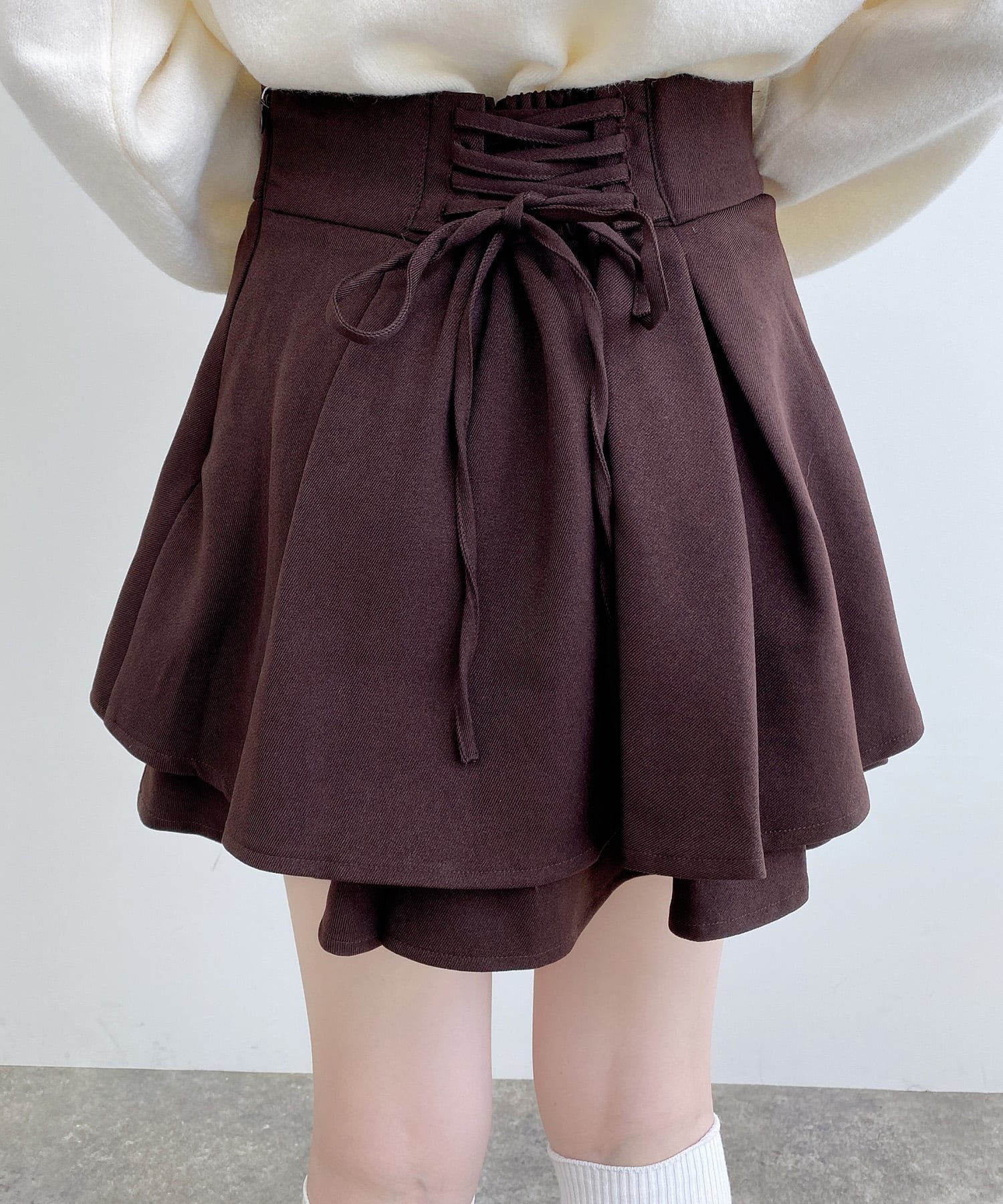 【イング/INGNI】のBackレースUPタックフレアSK インテリア・キッズ・メンズ・レディースファッション・服の通販 founy(ファニー) ファッション Fashion レディースファッション Fashion for Women スカート Skirts ショート Short, Short Length シンプル Simple, Minimal スマホ Smartphone, Mobile Device トレンド Trend, Trending Now フレア Flare, Flared レース Lace, Lace Fabric 無地 Plain, Solid Color ブラウン|ID: prp329100004809476 ipo3291000000034904976