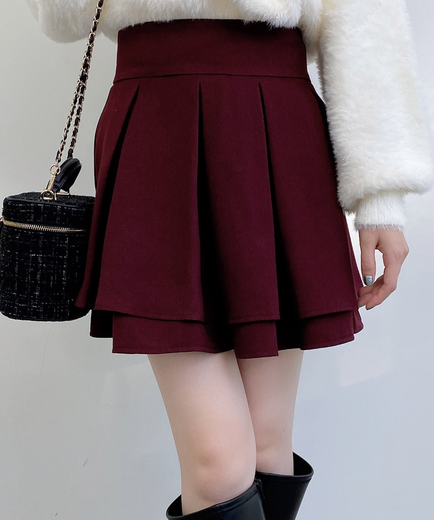 【イング/INGNI】のBackレースUPタックフレアSK インテリア・キッズ・メンズ・レディースファッション・服の通販 founy(ファニー) ファッション Fashion レディースファッション Fashion for Women スカート Skirts ショート Short, Short Length シンプル Simple, Minimal スマホ Smartphone, Mobile Device トレンド Trend, Trending Now フレア Flare, Flared レース Lace, Lace Fabric 無地 Plain, Solid Color ボルドー|ID: prp329100004809476 ipo3291000000034904978