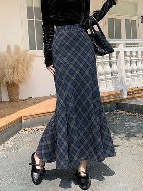 【ドゥーベル/Doux Belle】のマーメイド風チェック柄スカート レディース スカート 人気、トレンドファッション・服の通販 founy(ファニー) ファッション Fashion レディースファッション Fashion for Women スカート Skirts クラシカル Classical, Vintage-Inspired チェック Check, Plaid, Tartan マーメイド Mermaid, Fishtail Silhouette 冬 Winter / This Winter 春 Spring 秋 Autumn A/W・秋冬 Autumn/Winter |ID:prp329100004809515