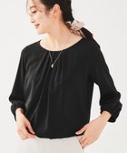 【アンタイトル/UNTITLED】の【透けにくい/通勤】パウダリー タックブラウス ブラック|ID: prp329100004809563 ipo3291000000034905695