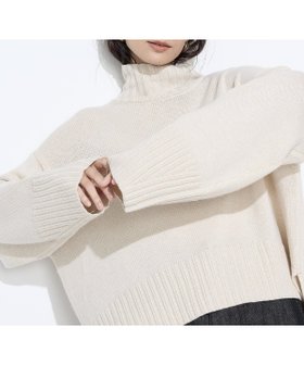 【コムサ/COMME CA】の天竺編 ハイネックニットプルオーバー 人気、トレンドファッション・服の通販 founy(ファニー) ファッション Fashion レディースファッション Fashion for Women トップス・カットソー Cut & Sew Tops ニット Knit Tops & Sweaters カジュアルプルオーバー・ニットトップス Pullovers & Knit Tops / Casual Pullovers コンパクト Compact, Small Size スリット Slit, Slit Detail ハイネック High Neck, Mock Neck フォルム Silhouette, Form ミックス Mix, Mixed Style ミドル Middle Length, Mid Height |ID:prp329100004809581