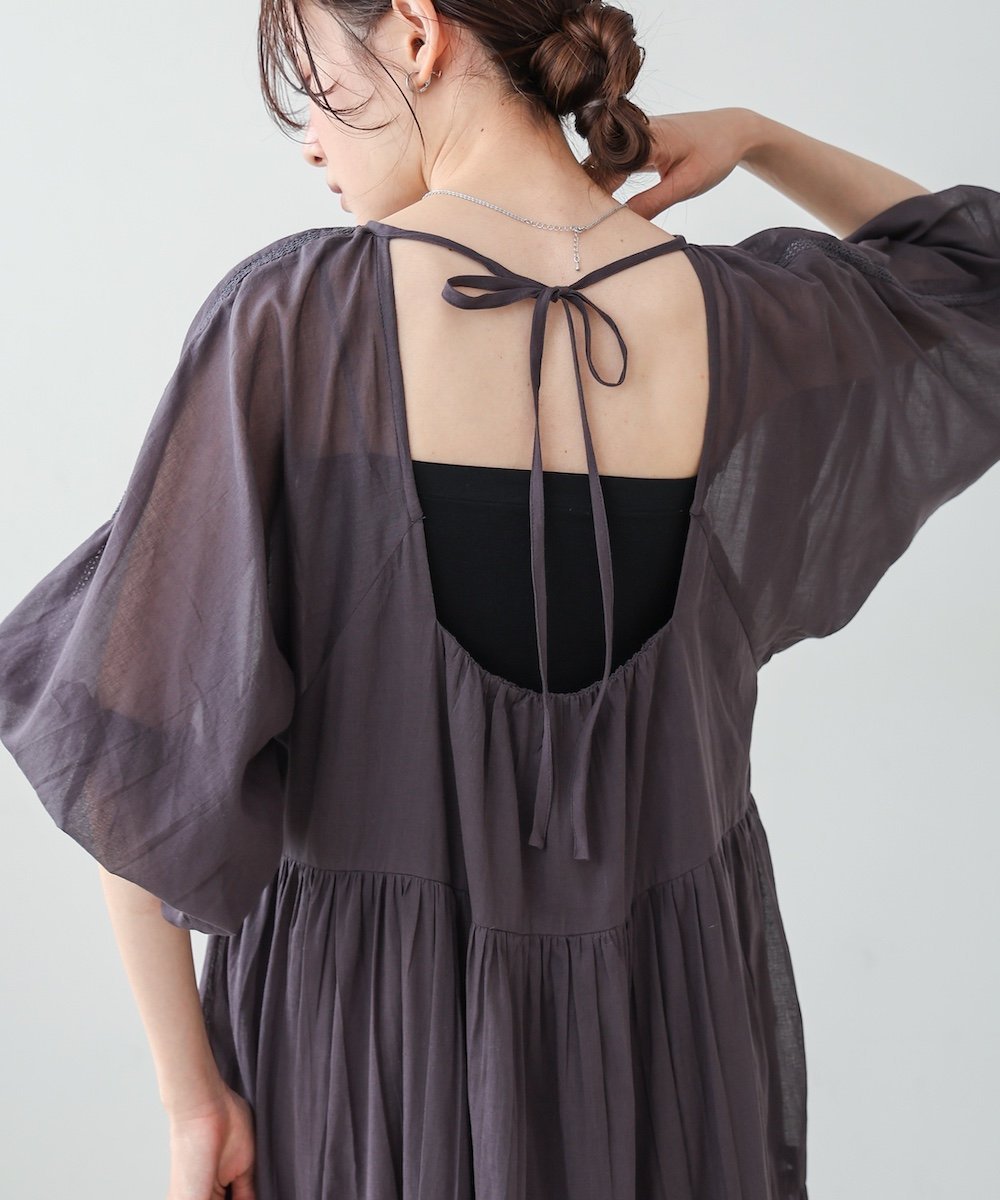 【バブ ブージュルード/Bab Bou Jeloud】の【低身長向けサイズあり】コットンボイルギャザーワンピース インテリア・キッズ・メンズ・レディースファッション・服の通販 founy(ファニー) 　ファッション　Fashion　レディースファッション　Fashion for Women　ワンピース　Dresses　インド　Indian Textile　くるぶし　Ankle-Length　ギャザー　Gathered, Ruffled　シェイプ　Shape, Slim Fit　シャーリング　Shirring, Ruched　スマート　Smart, Elegant　チェック　Check, Plaid, Tartan　バランス　Balance, Style Balance　ペチコート　Petticoat, Underskirt　リラックス　Relax, Relaxed Fit　ロング　Long, Long-Length　再入荷　Restock / Back in Stock　夏　Summer　CCL|ID: prp329100004809603 ipo3291000000034905985