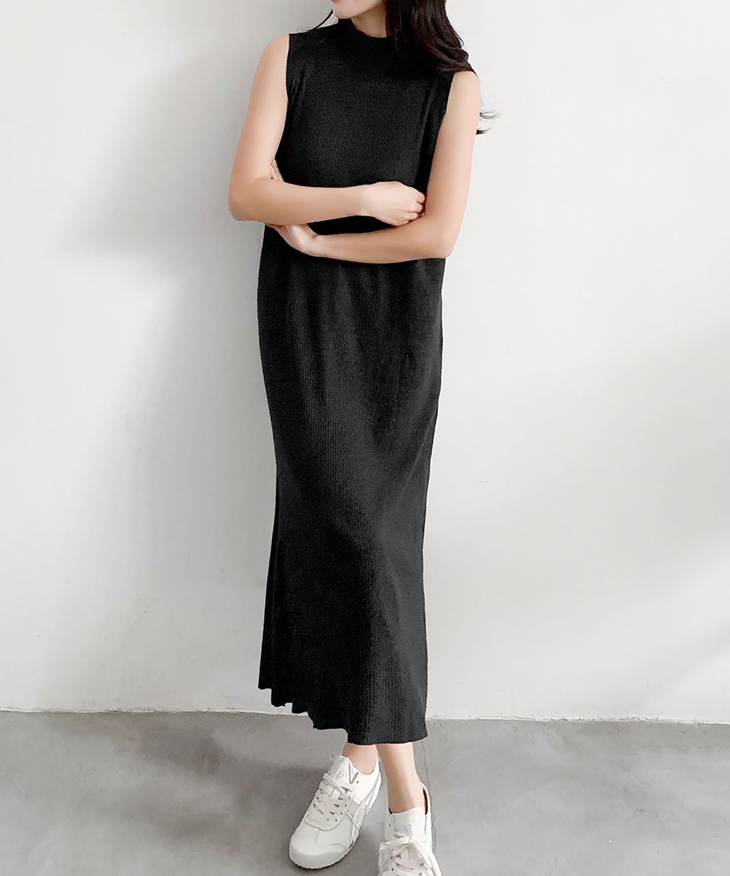 【ガール/GIRL】のハイネック リブニット ノースリーブ ワンピース ロング丈 秋冬 きれいめ インテリア・キッズ・メンズ・レディースファッション・服の通販 founy(ファニー) 　ファッション　Fashion　レディースファッション　Fashion for Women　ワンピース　Dresses　シンプル　Simple, Minimal　ノースリーブ　Sleeveless, No-Sleeve　ハイネック　High Neck, Mock Neck　リブニット　Rib Knit, Ribbed Knit　ロング　Long, Long-Length　エレガント 上品　Elegant　再入荷　Restock / Back in Stock　A/W・秋冬　Autumn/Winter　BK|ID: prp329100004809637 ipo3291000000034906182