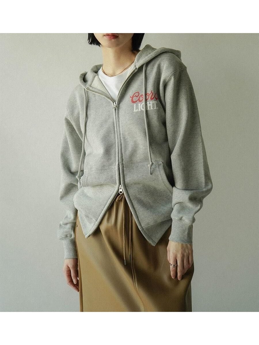 【ラシュッド/LASUD】の【別注】Coors LIGHT ジップパーカー インテリア・キッズ・メンズ・レディースファッション・服の通販 founy(ファニー) 　ファッション　Fashion　レディースファッション　Fashion for Women　トップス・カットソー　Cut & Sew Tops　レディースパーカー・カジュアルフーディー　Casual Hoodies & Sweatshirts　インナー　Innerwear　シンプル　Simple, Minimal　ジャケット　Jacket, Outerwear　ヴィンテージ　Vintage Style　別注　Limited Edition, Custom Order　羽織　Haori, Light Jacket　アッシュグレー|ID: prp329100004809667 ipo3291000000034906398