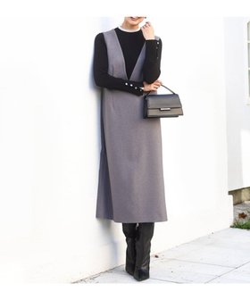 【エムケイ ミッシェルクラン/MK MICHEL KLEIN】のウールライク Vネックジャンパースカート/洗える 人気、トレンドファッション・服の通販 founy(ファニー) ファッション Fashion レディースファッション Fashion for Women スカート Skirts インナー Innerwear シンプル Simple, Minimal ストレート Straight, Straight Cut 冬 Winter / This Winter 夏 Summer 春 Spring 洗える Machine Washable 秋 Autumn A/W・秋冬 Autumn/Winter |ID:prp329100004809673