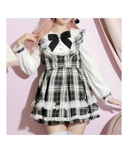 【ノエミ/NOEMIE】のメニーリボンラッフルフリルヨークセットアップ インテリア・キッズ・メンズ・レディースファッション・服の通販 founy(ファニー) 　ファッション　Fashion　レディースファッション　Fashion for Women　セットアップ　Matching Sets　ショート　Short, Short Length　セットアップ　Set-Up, Coordinated Outfit　チェック　Check, Plaid, Tartan　フリル　Frill, Ruffle　ヨーク　Yoke, Yoke Design　レース　Lace, Lace Fabric　エレガント 上品　Elegant　モカ茶|ID: prp329100004809675 ipo3291000000034906470