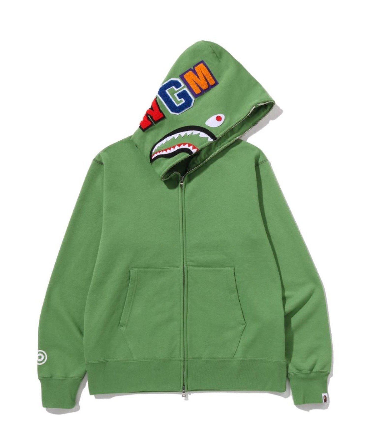 【ア ベイシング エイプ/A BATHING APE】のSHARK FULL ZIP HOODIE インテリア・キッズ・メンズ・レディースファッション・服の通販 founy(ファニー) ファッション Fashion レディースファッション Fashion for Women グラフィック Graphic, Graphic Design モチーフ Motif, Design Theme GREEN|ID: prp329100004809679 ipo3291000000034906508
