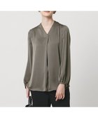 【ユナイテッドアローズ/UNITED ARROWS】のバック サテン Vネック ロングスリーブ ブラウス -ウォッシャブル- OLIVE|ID:prp329100004809680