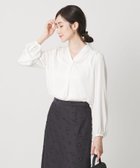 【ユナイテッドアローズ/UNITED ARROWS】のバック サテン Vネック ロングスリーブ ブラウス -ウォッシャブル- OFF WHITE|ID:prp329100004809680