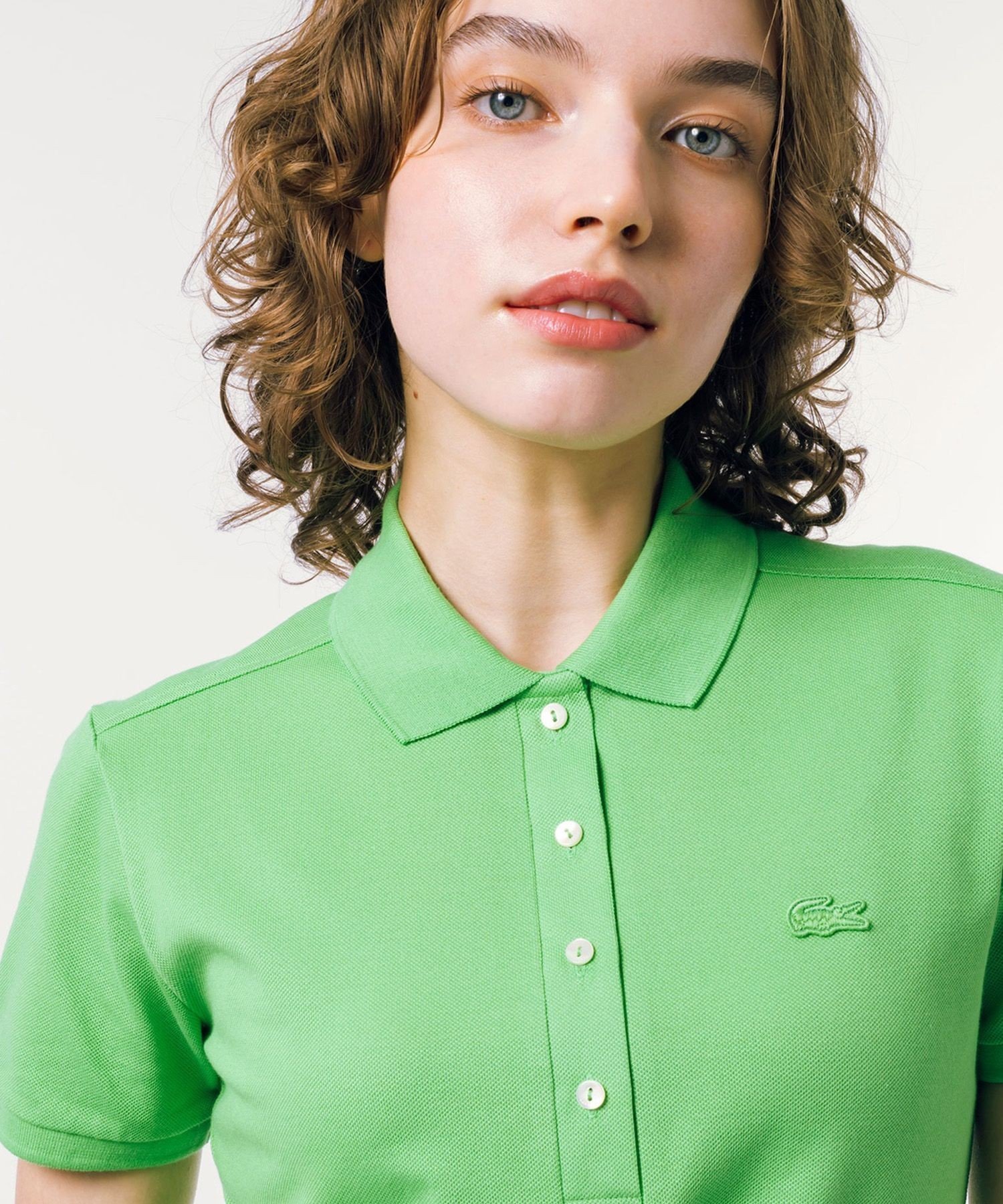 【ラコステ/LACOSTE】のスリムフィット ストレッチコットンピケポロシャツ(半袖) インテリア・キッズ・メンズ・レディースファッション・服の通販 founy(ファニー) 　ファッション　Fashion　レディースファッション　Fashion for Women　トップス・カットソー　Cut & Sew Tops　シャツ・ブラウス・オフィスカジュアル　Elegant Blouses & Button-Ups　ポロシャツ・きれいめカジュアル　Smart-Casual Polo Tops　スリム　Slim, Slim Fit　フィット　Fit, Slim Fit　フェミニン　Feminine, Girly　ポロシャツ　Polo Shirt, Collared Tee　リブニット　Rib Knit, Ribbed Knit　半袖　Short Sleeve, Half Sleeve　ライム|ID: prp329100004809693 ipo3291000000034906630
