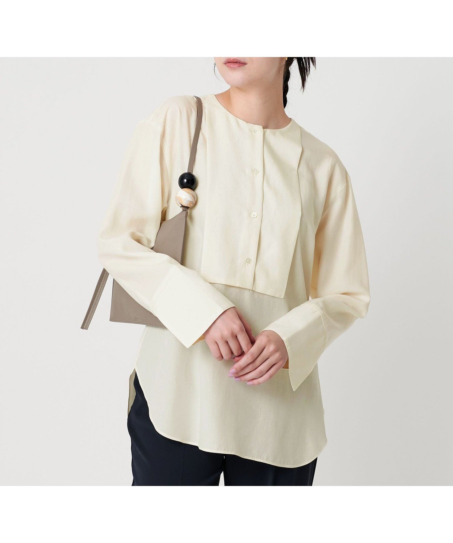 【ビューティ&ユース ユナイテッドアローズ/BEAUTY&YOUTH / UNITED ARROWS】のセルロース ビブヨークブラウス インテリア・キッズ・メンズ・レディースファッション・服の通販 founy(ファニー) 　ファッション　Fashion　レディースファッション　Fashion for Women　トップス・カットソー　Cut & Sew Tops　シャツ・ブラウス・オフィスカジュアル　Elegant Blouses & Button-Ups　クラシック　Classic, Timeless Style　スニーカー　Sneakers, Trainers　スラックス　Slacks, Dress Pants　スリット　Slit, Slit Detail　ダウン　Down, Puffer　デニム　Denim, Jeans Material　ドレス　Dress, One-Piece　フロント　Front, Front Design　ヨーク　Yoke, Yoke Design　リラックス　Relax, Relaxed Fit　ワイド　Wide, Wide Fit　おすすめ　Recommended / Our Picks　ビジネス 仕事 通勤　Business / Work / Commuting　WHITE|ID: prp329100004809712 ipo3291000000034906808