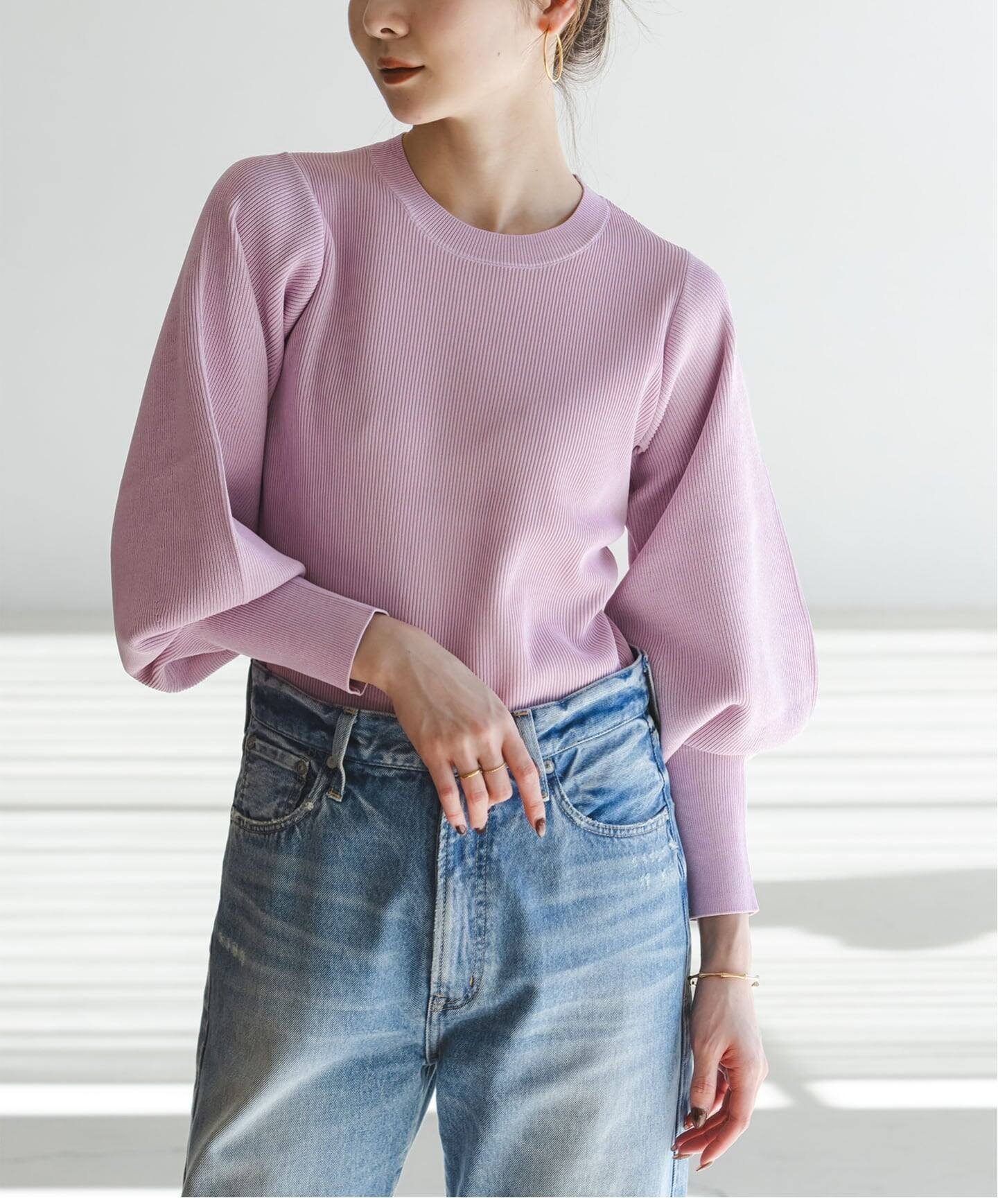 【ノーブル / スピック&スパン/NOBLE / Spick & Span】のバルーンスリーブニット 人気、トレンドファッション・服の通販 founy(ファニー) 　ファッション　Fashion　レディースファッション　Fashion for Women　トップス・カットソー　Cut & Sew Tops　ニット　Knit Tops & Sweaters　コンパクト　Compact, Small Size　シンプル　Simple, Minimal　スリーブ　Sleeve, Long Sleeve / Short Sleeve　フェミニン　Feminine, Girly　ベーシック　Basic, Essential　人気　Popular, Best Seller　 other-1|ID: prp329100004809717 ipo3291000000034906841