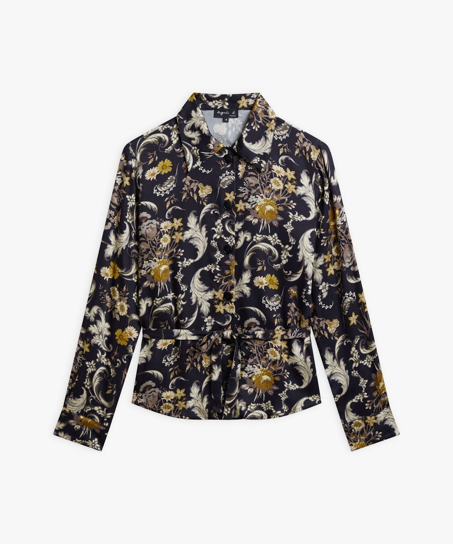 【アニエスベー ファム/agnes b. FEMME】の【セットアップ対応商品】IDA3 CHEMISE ブラウス 人気、トレンドファッション・服の通販 founy(ファニー) 　ファッション　Fashion　レディースファッション　Fashion for Women　トップス・カットソー　Cut & Sew Tops　シャツ・ブラウス・オフィスカジュアル　Elegant Blouses & Button-Ups　おすすめ　Recommended / Our Picks　クラシカル　Classical, Vintage-Inspired　セットアップ　Set-Up, Coordinated Outfit　ドレープ　Drape, Draping Fabric　ボタニカル　Botanical, Floral Pattern　エレガント 上品　Elegant　長袖　Long Sleeve, Full Sleeve　 other-1|ID: prp329100004809731 ipo3291000000034906945