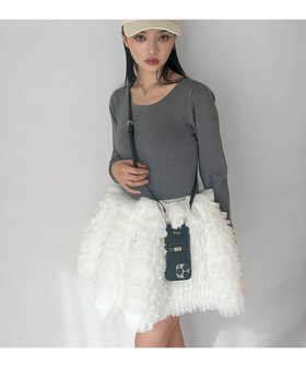 【エイミーイストワール/eimy istoire】のボリュームチュールフリルニットワンピース 人気、トレンドファッション・服の通販 founy(ファニー) ファッション Fashion レディースファッション Fashion for Women ワンピース Dresses ニットワンピース Knit Dresses アクセサリー Fashion Accessories エレガント 上品 Elegant コンパクト Compact, Small Size ショート Short, Short Length シンプル Simple, Minimal ジャケット Jacket, Outerwear スニーカー Sneakers, Trainers ダウン Down, Puffer チュール Tulip, Tulip Motif ドッキング Docking, Mixed Material フィット Fit, Slim Fit フリル Frill, Ruffle モノトーン Monotone, Black and White 再入荷 Restock / Back in Stock |ID:prp329100004809736