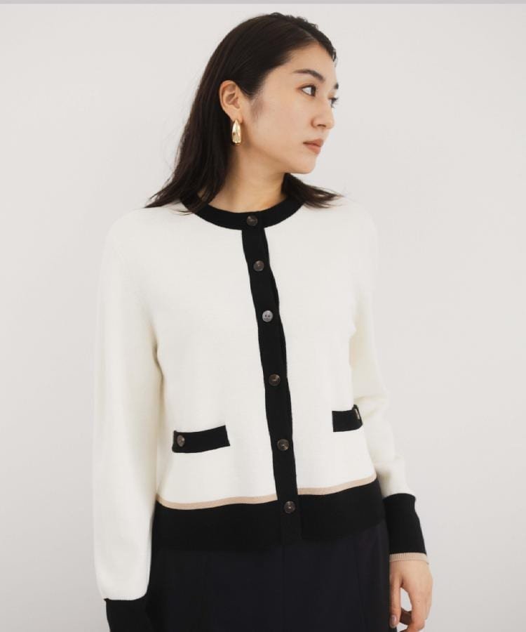 【アンタイトル/UNTITLED】の【アンサンブル可/ジャケット風/オフィスカジュアル】ウールミラノリブカーディガン インテリア・キッズ・メンズ・レディースファッション・服の通販 founy(ファニー) 　ファッション　Fashion　レディースファッション　Fashion for Women　アクリル　Acrylic Material　アンサンブル　Ensemble Set　ジャケット　Jacket, Outerwear　スマート　Smart, Elegant　デニム　Denim, Jeans Material　トリミング　Trimming, Decorative Edge　ポケット　Pocket, Pocket Detail　羽織　Haori, Light Jacket　ミラノリブ　Milano Rib, Milano Stitch　無地　Plain, Solid Color　ロング　Long, Long-Length　ワイド　Wide, Wide Fit　A/W・秋冬　Autumn/Winter　おすすめ　Recommended / Our Picks　ビジネス 仕事 通勤　Business / Work / Commuting　オフホワイト|ID: prp329100004809743 ipo3291000000034907085