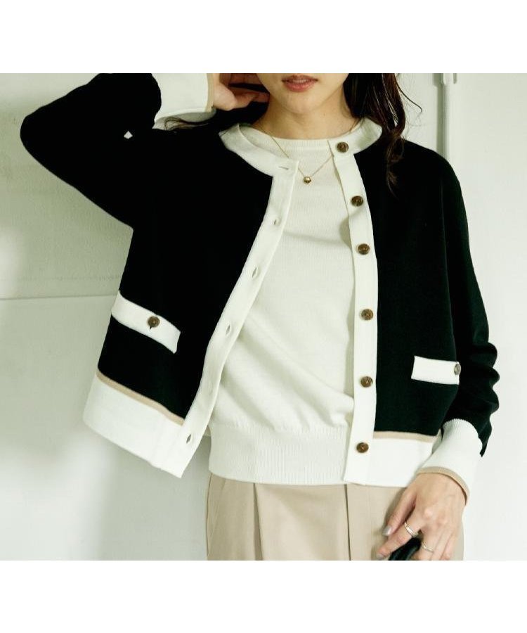 【アンタイトル/UNTITLED】の【アンサンブル可/ジャケット風/オフィスカジュアル】ウールミラノリブカーディガン インテリア・キッズ・メンズ・レディースファッション・服の通販 founy(ファニー) 　ファッション　Fashion　レディースファッション　Fashion for Women　アクリル　Acrylic Material　アンサンブル　Ensemble Set　ジャケット　Jacket, Outerwear　スマート　Smart, Elegant　デニム　Denim, Jeans Material　トリミング　Trimming, Decorative Edge　ポケット　Pocket, Pocket Detail　羽織　Haori, Light Jacket　ミラノリブ　Milano Rib, Milano Stitch　無地　Plain, Solid Color　ロング　Long, Long-Length　ワイド　Wide, Wide Fit　A/W・秋冬　Autumn/Winter　おすすめ　Recommended / Our Picks　ビジネス 仕事 通勤　Business / Work / Commuting　ブラック|ID: prp329100004809743 ipo3291000000034907086