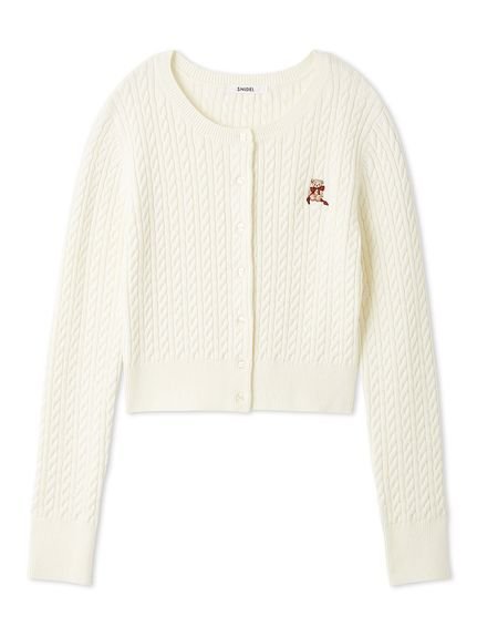 【スナイデル/SNIDEL】のリボンベアニットカーディガン インテリア・キッズ・メンズ・レディースファッション・服の通販 founy(ファニー) 　ファッション　Fashion　レディースファッション　Fashion for Women　トップス・カットソー　Cut & Sew Tops　ニット　Knit Tops & Sweaters　カーディガン・羽織り　Layered Style Cardigans　カーディガン　Cardigan, Knitwear　クラシカル　Classical, Vintage-Inspired　スキッパー　Skipper, Open Collar　ストレート　Straight, Straight Cut　スマート　Smart, Elegant　ツイード　Twill, Twill Weave　ブルゾン　Blouson, Bomber Jacket　ベーシック　Basic, Essential　マフラー　Scarf, Muffler　おすすめ　Recommended / Our Picks　エレガント 上品　Elegant　IVR[003]|ID: prp329100004809744 ipo3291000000034907114