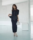 【プロポーション ボディドレッシング/PROPORTION BODY DRESSING】のレイヤード風ニットセットアップ ブラック×ブラック|ID: prp329100004809746 ipo3291000000035039155