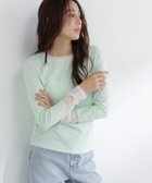 【ナチュラル ビューティー ベーシック/NATURAL BEAUTY BASIC】のシアーカフスカットソー 人気、トレンドファッション・服の通販 founy(ファニー) ファッション Fashion レディースファッション Fashion for Women トップス・カットソー Cut & Sew Tops カットソー・ベーシックTシャツ Cut-and-Sewn Tops / Stretch Tees & Basics インナー Innerwear カットソー Cut and Sewn Top シアー Sheer, See-Through ジャケット Jacket, Outerwear トレンド Trend, Trending Now ドッキング Docking, Mixed Material エレガント 上品 Elegant thumbnail ライトグリーン2|ID: prp329100004809753 ipo3291000000034907249