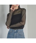 【アパートバイローリーズ/apart by lowrys】のチュールトドットハイネック_長袖 人気、トレンドファッション・服の通販 founy(ファニー) ファッション Fashion レディースファッション Fashion for Women トップス・カットソー Cut & Sew Tops おすすめ Recommended / Our Picks インナー Innerwear ジャカード／ジャガード Jacquard, Woven Pattern チュール Tulip, Tulip Motif ドット Polka Dot, Dot Pattern 長袖 Long Sleeve, Full Sleeve thumbnail ブラック09|ID: prp329100004809764 ipo3291000000034907314