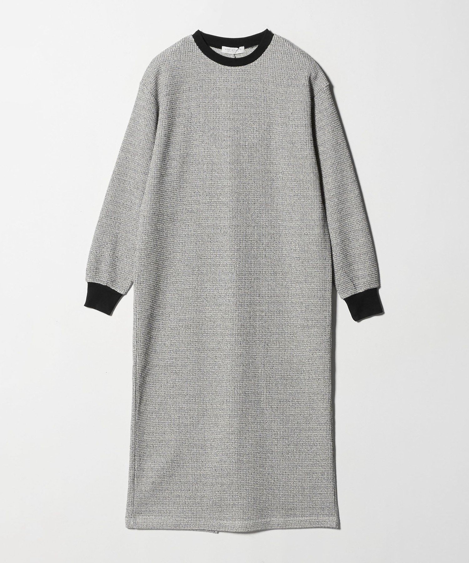 【ユナイテッドアローズ/UNITED ARROWS】のメランジワッフル ワンピース A DAY IN THE LIFE インテリア・キッズ・メンズ・レディースファッション・服の通販 founy(ファニー) 　ファッション　Fashion　レディースファッション　Fashion for Women　ワンピース　Dresses　シンプル　Simple, Minimal　スニーカー　Sneakers, Trainers　スリット　Slit, Slit Detail　メランジ　Melange, Mixed Yarn　楽ちん　Easy Fit, Comfortable　ワッフル　Waffle, Waffle Knit　アウトレット　Outlet / Clearance　BLACK|ID: prp329100004809767 ipo3291000000034907375