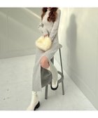 【ロイヤルパーティー/ROYAL PARTY】の透かし編みモックネックロングニットドレス 人気、トレンドファッション・服の通販 founy(ファニー) ファッション Fashion レディースファッション Fashion for Women トップス・カットソー Cut & Sew Tops ニット Knit Tops & Sweaters ワンピース Dresses フォーマル・パーティードレス・結婚式用ドレス Elegant & Casual Dresses シンプル Simple, Minimal スリット Slit, Slit Detail バランス Balance, Style Balance thumbnail グレー|ID: prp329100004809768 ipo3291000000034907383