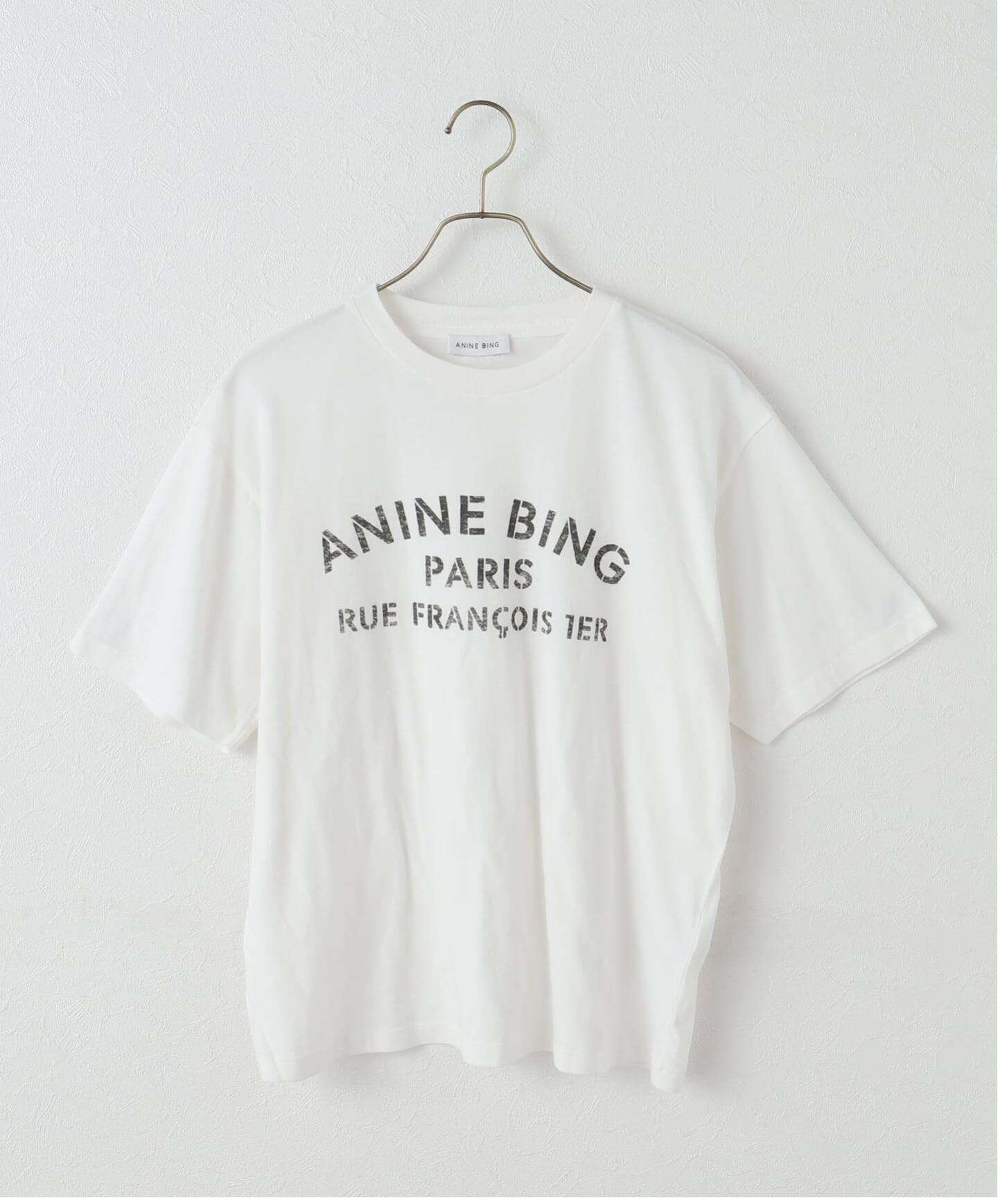 【プラージュ/Plage】のANINE BING / アニービン COHEN TEE PARIS STENCIL - Tシャツ インテリア・キッズ・メンズ・レディースファッション・服の通販 founy(ファニー) 　ファッション　Fashion　レディースファッション　Fashion for Women　トップス・カットソー　Cut & Sew Tops　シャツ・ブラウス・オフィスカジュアル　Elegant Blouses & Button-Ups　ロングTシャツ・Tシャツ　Longline T-Shirts & Tees　アメリカン　American Style　シンプル　Simple, Minimal　人気　Popular, Best Seller　ナチュラル|ID: prp329100004809771 ipo3291000000034907408