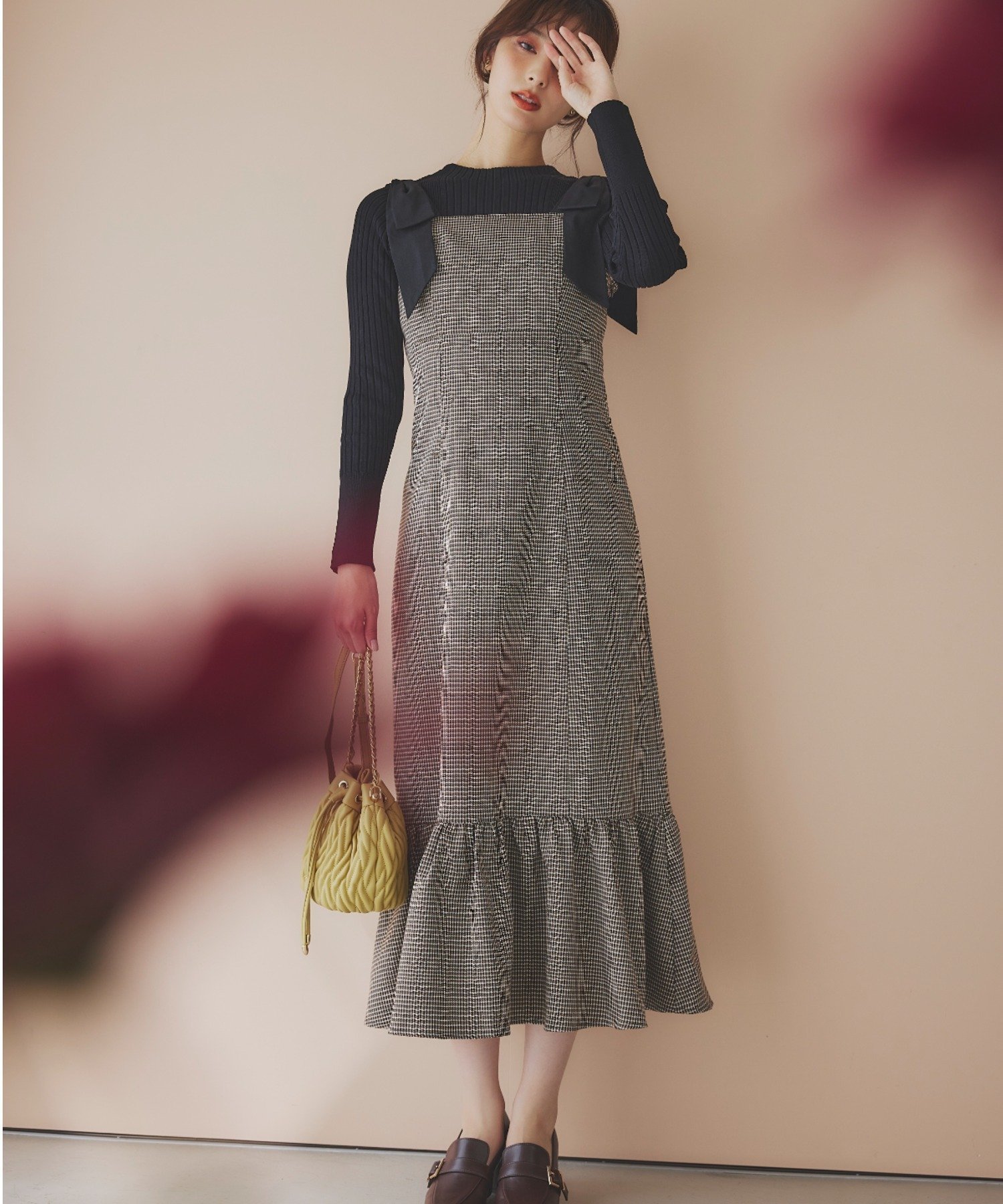 【ミッシュマッシュ/MISCH MASCH】の【2024秋冬新作】肩リボンジャンスカ/MM437415 インテリア・キッズ・メンズ・レディースファッション・服の通販 founy(ファニー) 　ファッション　Fashion　レディースファッション　Fashion for Women　2024年　2024　2024-2025秋冬・A/W　Autumn/Winter 2024–25 AW24–25　おすすめ　Recommended / Our Picks　ガーリー　Girly, Feminine Style　シンプル　Simple, Minimal　バランス　Balance, Style Balance　リボン　Ribbon, Bow　A/W・秋冬　Autumn/Winter　ブラウン|ID: prp329100004809807 ipo3291000000034907608