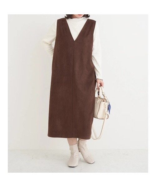 【ジェイ アンド シュプール/Re J&SUPURE】のSET Vネックジャンパースカート×配色メローハイネックインナー インテリア・キッズ・メンズ・レディースファッション・服の通販 founy(ファニー) 　ファッション　Fashion　レディースファッション　Fashion for Women　スカート　Skirts　アクセサリー　Fashion Accessories　インナー　Innerwear　カーディガン　Cardigan, Knitwear　ハイネック　High Neck, Mock Neck　ベーシック　Basic, Essential　ポケット　Pocket, Pocket Detail　濃茶|ID: prp329100004809811 ipo3291000000034907669