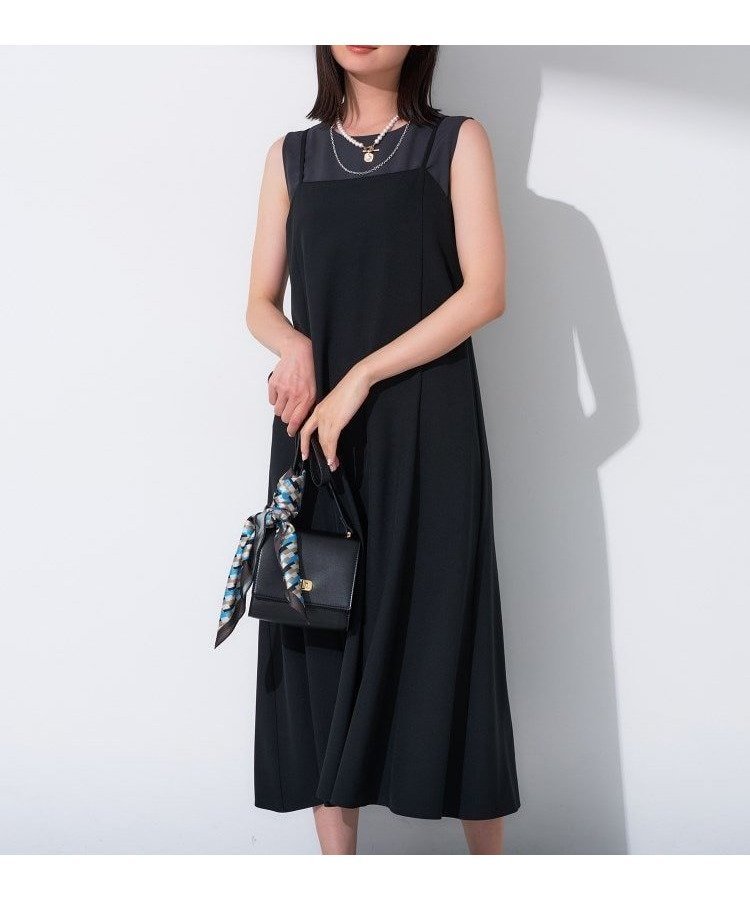 【インディヴィ/INDIVI】の【UVケア】エアリージョーゼット キャミワンピース インテリア・キッズ・メンズ・レディースファッション・服の通販 founy(ファニー) 　ファッション　Fashion　レディースファッション　Fashion for Women　ワンピース　Dresses　キャミソールワンピース　Camisole Dresses　エアリー　Airy Texture　キャミソール　Camisole, Spaghetti Strap Top　キャミワンピース　Cami Dress, Slip Dress　吸水　Absorbent, Quick-Dry　シンプル　Simple, Minimal　ジョーゼット　Georgette, Semi-Sheer Fabric　ストレッチ　Stretch, Stretchy Fabric　スマート　Smart, Elegant　セットアップ　Set-Up, Coordinated Outfit　タンク　Tank Top, Sleeveless Top　ノースリーブ　Sleeveless, No-Sleeve　フレア　Flare, Flared　ベーシック　Basic, Essential　ポケット　Pocket, Pocket Detail　羽織　Haori, Light Jacket　ワイド　Wide, Wide Fit　夏　Summer　ブラック|ID: prp329100004809812 ipo3291000000034907685