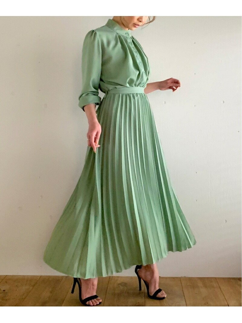 【ジュノア/JUNOAH】のパフスリーブウエストマークワンピース インテリア・キッズ・メンズ・レディースファッション・服の通販 founy(ファニー) 　ファッション　Fashion　レディースファッション　Fashion for Women　ワンピース　Dresses　ミント|ID: prp329100004809822 ipo3291000000034907796