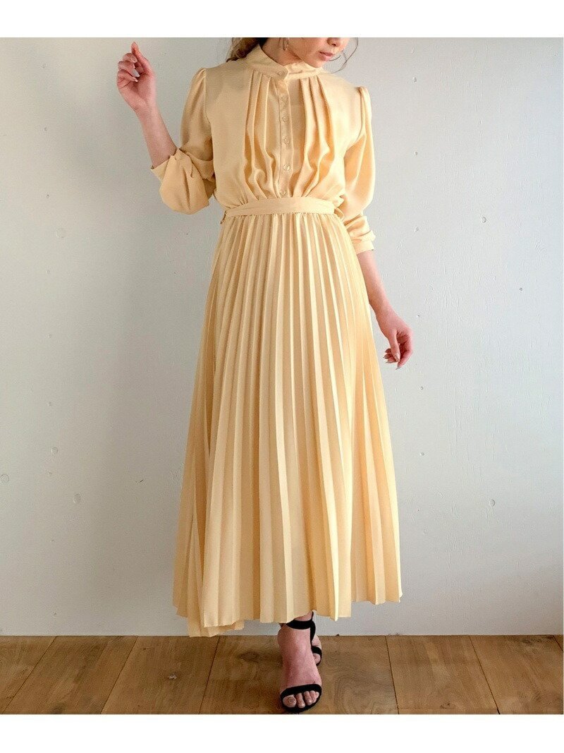 【ジュノア/JUNOAH】のパフスリーブウエストマークワンピース インテリア・キッズ・メンズ・レディースファッション・服の通販 founy(ファニー) 　ファッション　Fashion　レディースファッション　Fashion for Women　ワンピース　Dresses　ライトベージュ|ID: prp329100004809822 ipo3291000000034907797