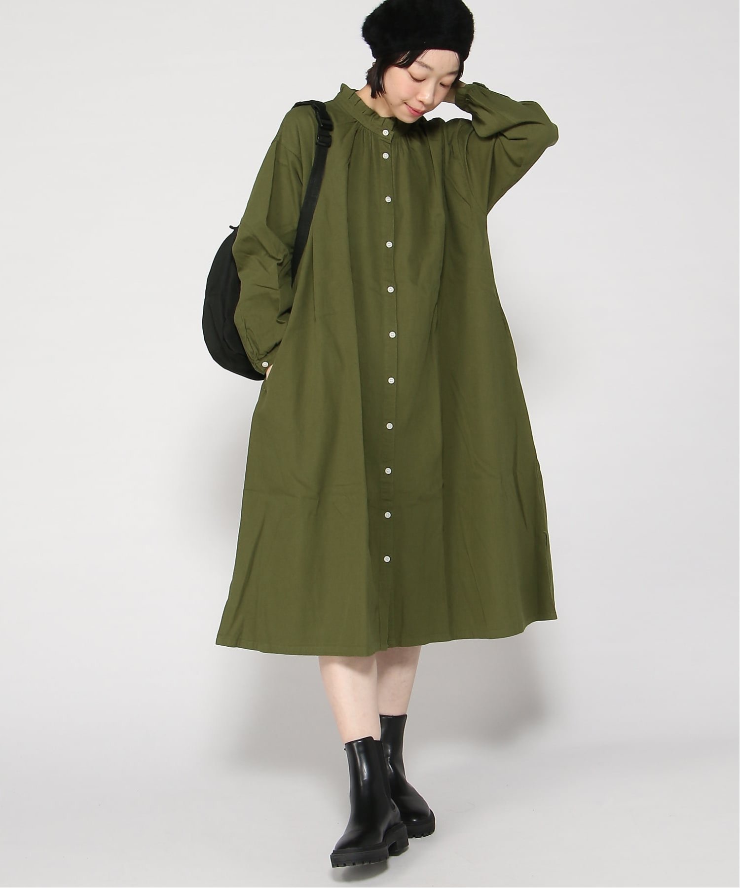 【クラウドナイン/cloudnine】のcloudnine/ワンピース インテリア・キッズ・メンズ・レディースファッション・服の通販 founy(ファニー) 　ファッション　Fashion　レディースファッション　Fashion for Women　ワンピース　Dresses　インディゴ　Indigo Denim　センター　Center, Center Line　カーキ|ID: prp329100004809834 ipo3291000000034907922