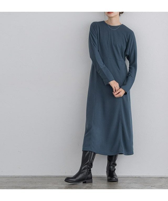 【ピエロ/Pierrot】のドルマンスリーブフレアワンピース インテリア・キッズ・メンズ・レディースファッション・服の通販 founy(ファニー) 　ファッション　Fashion　レディースファッション　Fashion for Women　ワンピース　Dresses　シンプル　Simple, Minimal　フレア　Flare, Flared　ロング　Long, Long-Length　切替　Switching, Contrast Panel　ブルーグリーン|ID: prp329100004809839 ipo3291000000034907978