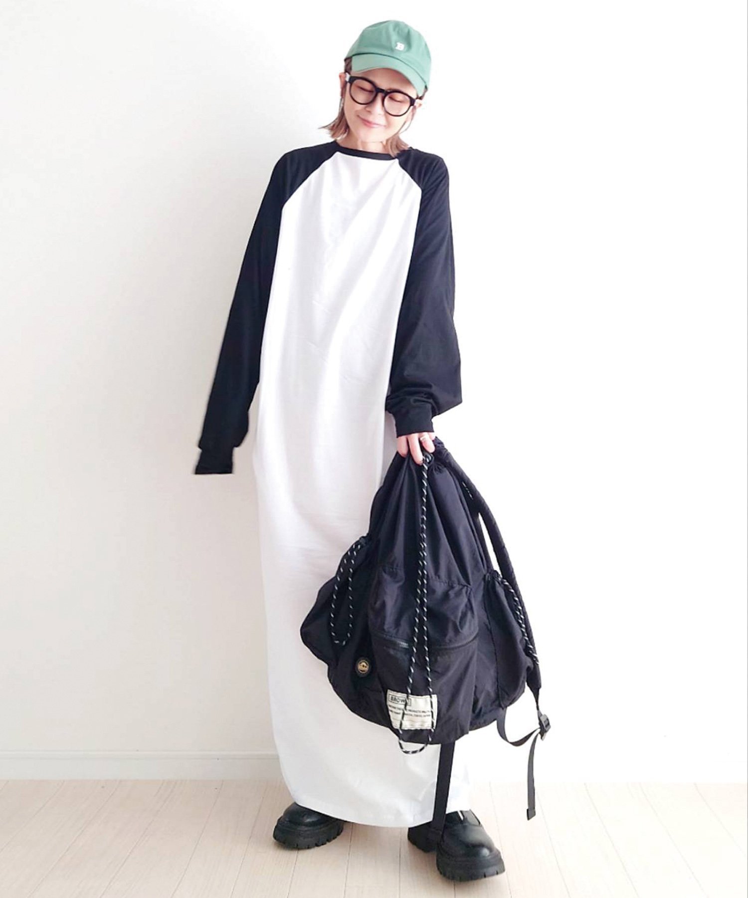 【コーナーズ/CORNERS】の【CORNERS by yui】ラグランTシャツワンピース インテリア・キッズ・メンズ・レディースファッション・服の通販 founy(ファニー) ファッション Fashion レディースファッション Fashion for Women ワンピース Dresses シャツワンピース / 1枚で着映えコーデ Shirt Dresses 定番 Standard, Basic Item ロング Long, Long-Length ブラック|ID: prp329100004809857 ipo3291000000034908070