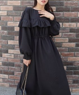 【コーナーズ/CORNERS】のウエストドロストフリルワンピース 人気、トレンドファッション・服の通販 founy(ファニー) ファッション Fashion レディースファッション Fashion for Women ワンピース Dresses ポケット Pocket, Pocket Detail |ID:prp329100004809858