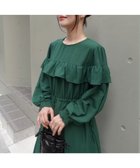 【コーナーズ/CORNERS】のウエストドロストフリルワンピース 人気、トレンドファッション・服の通販 founy(ファニー) ファッション Fashion レディースファッション Fashion for Women ワンピース Dresses ポケット Pocket, Pocket Detail thumbnail グリーン|ID: prp329100004809858 ipo3291000000034908077