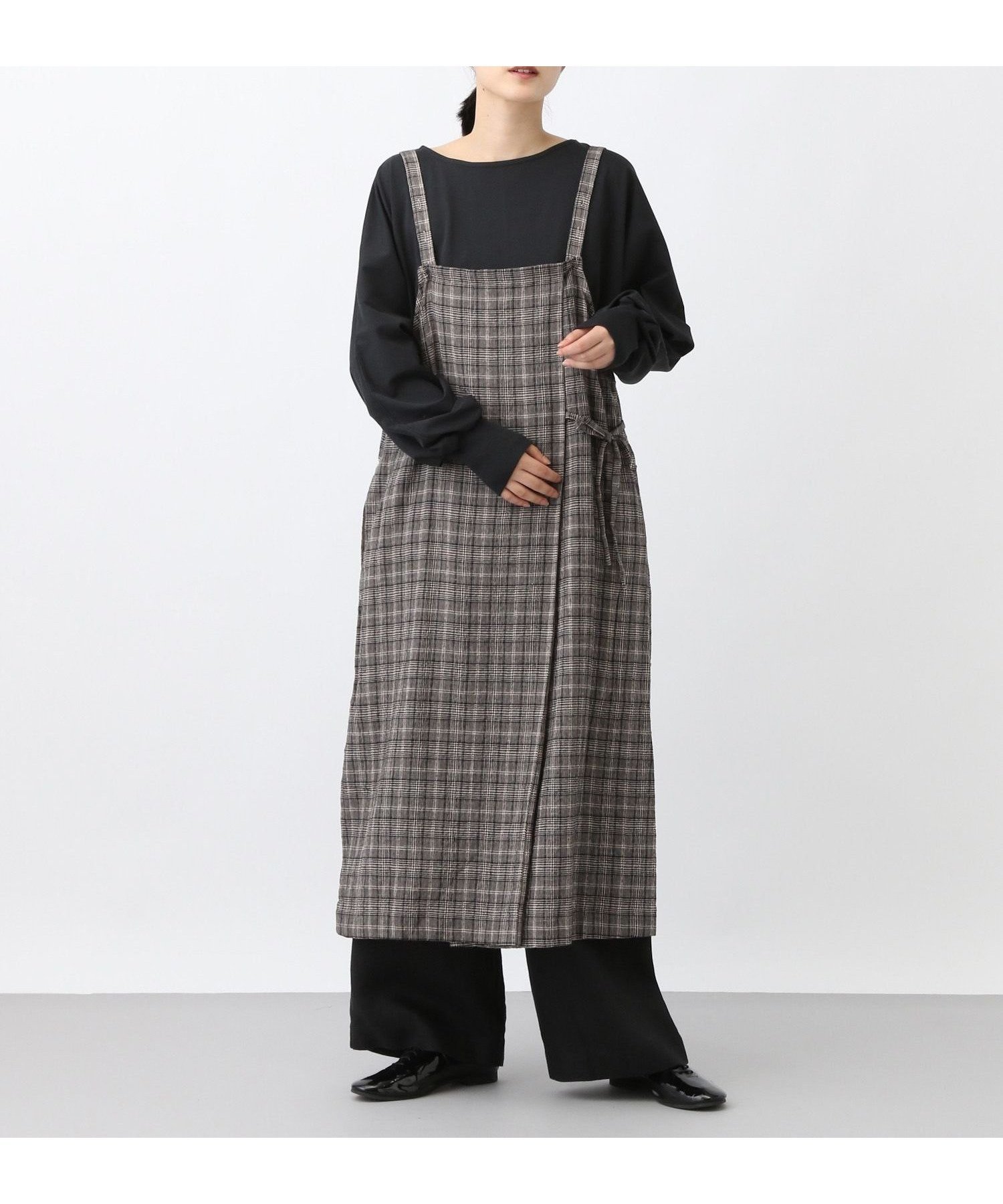 【スタディオ クリップ/studio CLIP】の《natural by clip》ダブルフロントシャーリングキャミワンピース インテリア・キッズ・メンズ・レディースファッション・服の通販 founy(ファニー) ファッション Fashion レディースファッション Fashion for Women ワンピース Dresses キャミソールワンピース Camisole Dresses おすすめ Recommended / Our Picks カットソー Cut and Sewn Top キャミワンピース Cami Dress, Slip Dress シャーリング Shirring, Ruched ジャケット Jacket, Outerwear ダブル Double, Double-Breasted トレンド Trend, Trending Now フロント Front, Front Design ラップ Wrap, Wrap Design 今季 This Season, Current Season グレンチェック01|ID: prp329100004809861 ipo3291000000034908091