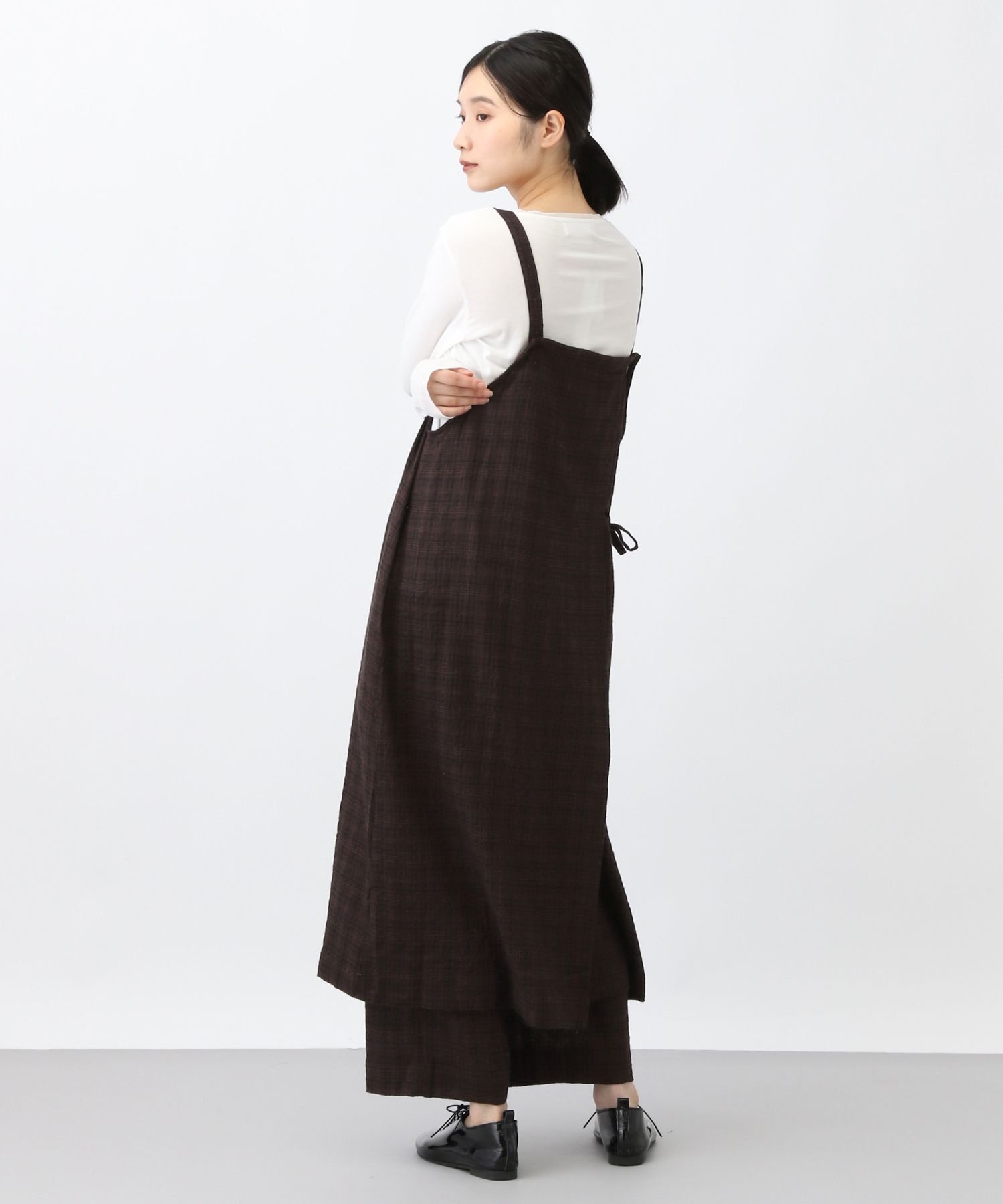 【スタディオ クリップ/studio CLIP】の《natural by clip》ダブルフロントシャーリングキャミワンピース インテリア・キッズ・メンズ・レディースファッション・服の通販 founy(ファニー) ファッション Fashion レディースファッション Fashion for Women ワンピース Dresses キャミソールワンピース Camisole Dresses おすすめ Recommended / Our Picks カットソー Cut and Sewn Top キャミワンピース Cami Dress, Slip Dress シャーリング Shirring, Ruched ジャケット Jacket, Outerwear ダブル Double, Double-Breasted トレンド Trend, Trending Now フロント Front, Front Design ラップ Wrap, Wrap Design 今季 This Season, Current Season ブラウンチェック02|ID: prp329100004809861 ipo3291000000034908092