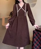 【アミュレット/Amulet】のVネックワンピース 人気、トレンドファッション・服の通販 founy(ファニー) ファッション Fashion レディースファッション Fashion for Women ワンピース Dresses おすすめ Recommended / Our Picks ガーリー Girly, Feminine Style コーデュロイ Corduroy, Cord Fabric エレガント 上品 Elegant 旅行 Travel thumbnail ブラウン|ID: prp329100004809862 ipo3291000000034908095
