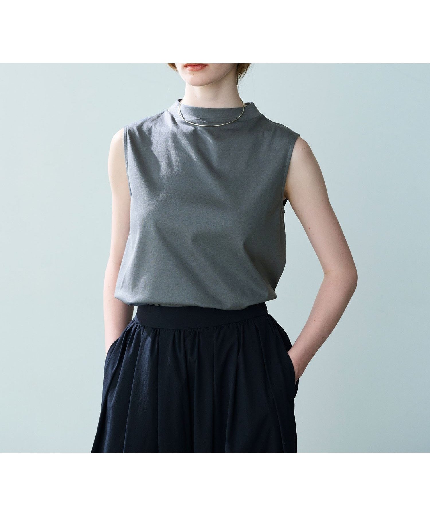 【ノーク/N.O.R.C】のハイネックノースリーブT【クールスムース】 インテリア・キッズ・メンズ・レディースファッション・服の通販 founy(ファニー) 　ファッション　Fashion　レディースファッション　Fashion for Women　トップス・カットソー　Cut & Sew Tops　キャミソール&ノースリーブ　Camisoles & Sleeveless Tops　おすすめ　Recommended / Our Picks　インナー　Innerwear　サロペット　Overalls, Salopette　ノースリーブ　Sleeveless, No-Sleeve　ハイネック　High Neck, Mock Neck　チャコール|ID: prp329100004810080 ipo3291000000034911978