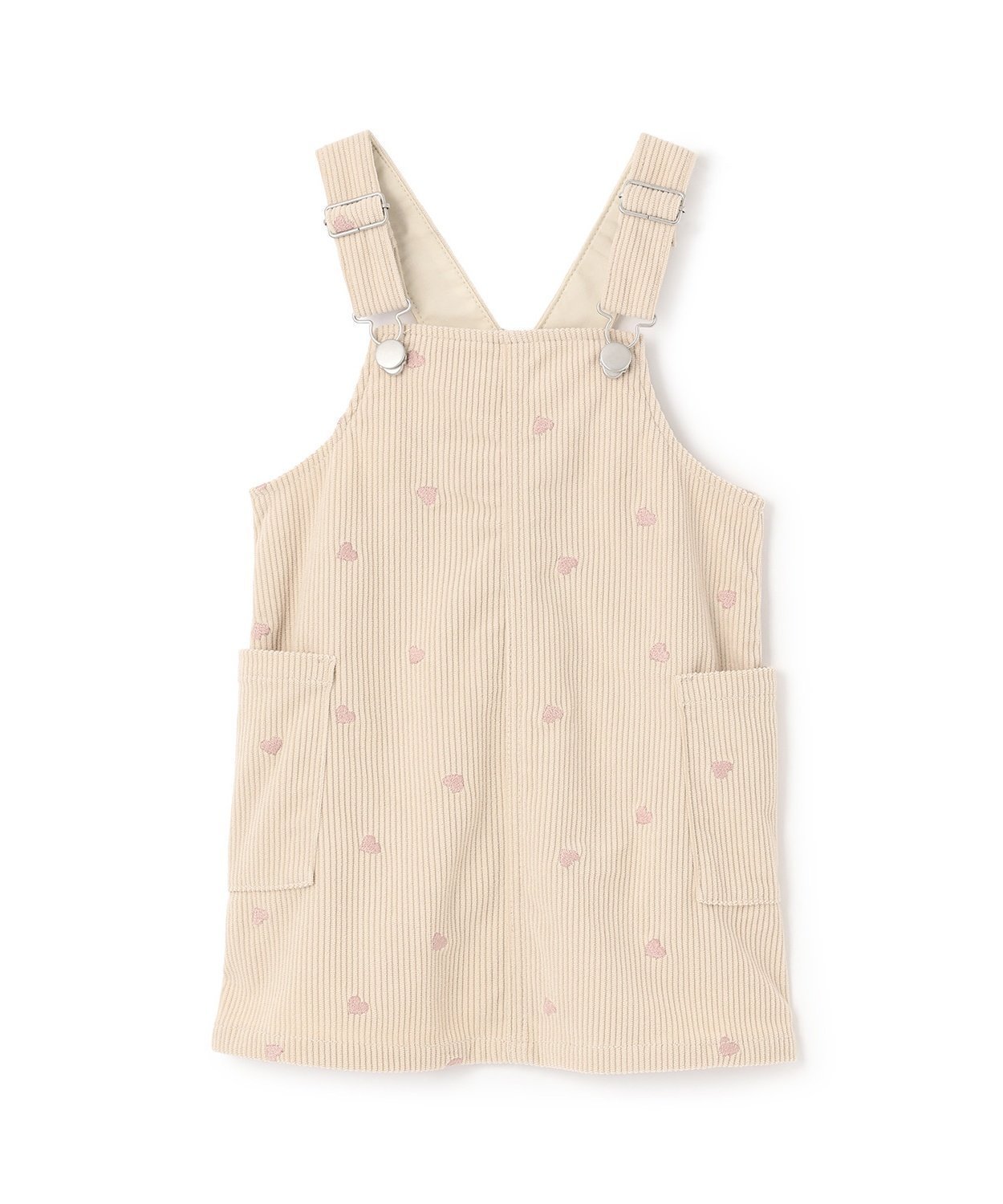 【ナルミヤ オンライン/NARUMIYA ONELINE / KIDS】のハート刺しゅうコーデュロイジャンスカ インテリア・キッズ・メンズ・レディースファッション・服の通販 founy(ファニー) ファッション Fashion キッズファッション Fashion for Kids なめらか Smooth, Silky Texture コーデュロイ Corduroy, Cord Fabric ショルダー Shoulder, Shoulder Strap ポケット Pocket, Pocket Detail アイボリー|ID: prp329100004810108 ipo3291000000034912160
