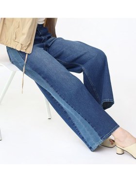 【ラシュッド/LASUD】のラインストレートデニム 人気、トレンドファッション・服の通販 founy(ファニー) ファッション Fashion レディースファッション Fashion for Women デニム Denim, Jeans Material ポケット Pocket, Pocket Detail ワイド Wide, Wide Fit エレガント 上品 Elegant |ID:prp329100004810365