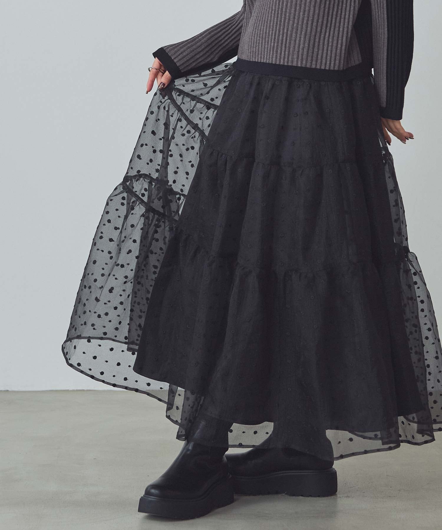 【グレディブリリアン/Gready Brilliant】のGready Brilliant/2_刺繍オーガンティアード 人気、トレンドファッション・服の通販 founy(ファニー) ファッション Fashion レディースファッション Fashion for Women オーガンジー Organza Fabric シアー Sheer, See-Through 冬 Winter / This Winter other-1|ID: prp329100004810411 ipo3291000000034915283