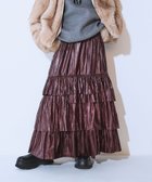 【ジーナシス/JEANASiS】のレザーライクティアードスカート ブラウン|ID: prp329100004810453 ipo3291000000035196569