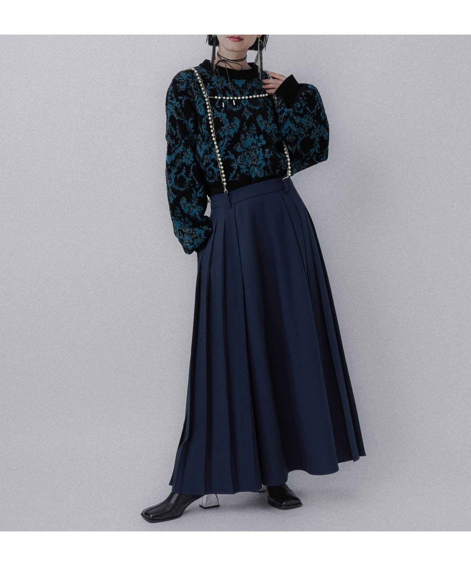 【ハレ/HARE】のマルチパールチェーンハーネスプリーツスカート インテリア・キッズ・メンズ・レディースファッション・服の通販 founy(ファニー) 　ファッション　Fashion　レディースファッション　Fashion for Women　スカート　Skirts　プリーツスカート / 上品フェミニンスタイル　Pleated Skirts　おすすめ　Recommended / Our Picks　アクセサリー　Fashion Accessories　ウェーブ　Wavy Pattern　ジャケット　Jacket, Outerwear　ストレート　Straight, Straight Cut　チェーン　Chain, Chain Strap　バランス　Balance, Style Balance　パール　Pearl, Pearl Accent　ビスチェ　Bustier, Corset Top　プリーツ　Pleats, Pleated　ネイビー88|ID: prp329100004810462 ipo3291000000034915787