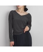 【クイーンズ コート/QUEENS COURT】のニュアンスベロアバックシャンカットソー≪手洗い可能≫ ブラック|ID: prp329100004810477 ipo3291000000034915952