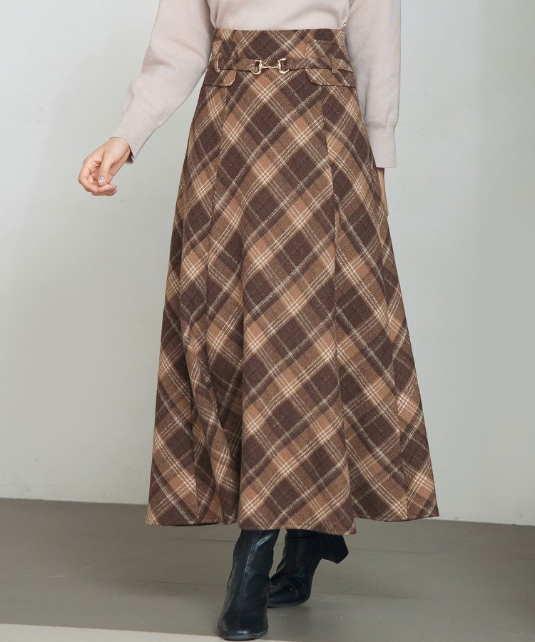 【セゾンドパピヨン/SAISON DE PAPILLON】のチェック柄ハイウェイトロング丈スカート 人気、トレンドファッション・服の通販 founy(ファニー) ファッション Fashion レディースファッション Fashion for Women スカート Skirts シャーリング Shirring, Ruched チェック Check, Plaid, Tartan 定番 Standard, Basic Item バイアス Bias, Diagonal Cut フレア Flare, Flared other-1|ID: prp329100004810510 ipo3291000000034916286