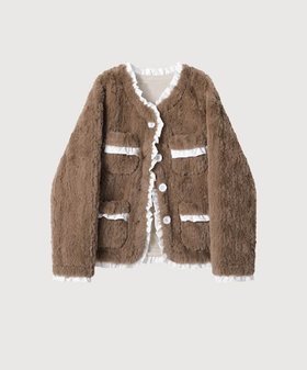 【ラ ポム プチ/LA POMME petit】のElegant Frill Piping Fur Jacket 人気、トレンドファッション・服の通販 founy(ファニー) ファッション Fashion レディースファッション Fashion for Women アウター Coat / Outerwear Collection レディースジャケット・軽アウター Jackets ガーリー Girly, Feminine Style シンプル Simple, Minimal スウェット / スエット Sweatshirt, Sweatwear スニーカー Sneakers, Trainers ダウン Down, Puffer チェック Check, Plaid, Tartan デニム Denim, Jeans Material トレンド Trend, Trending Now バランス Balance, Style Balance フレア Flare, Flared プリーツ Pleats, Pleated ボトム Bottoms, Lower Wear マフラー Scarf, Muffler ミックス Mix, Mixed Style ロング Long, Long-Length A/W・秋冬 Autumn/Winter おすすめ Recommended / Our Picks |ID:prp329100004810518