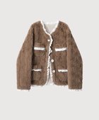 【ラ ポム プチ/LA POMME petit】のElegant Frill Piping Fur Jacket 人気、トレンドファッション・服の通販 founy(ファニー) ファッション Fashion レディースファッション Fashion for Women アウター Coat / Outerwear Collection レディースジャケット・軽アウター Jackets ガーリー Girly, Feminine Style シンプル Simple, Minimal スウェット / スエット Sweatshirt, Sweatwear スニーカー Sneakers, Trainers ダウン Down, Puffer チェック Check, Plaid, Tartan デニム Denim, Jeans Material トレンド Trend, Trending Now バランス Balance, Style Balance フレア Flare, Flared プリーツ Pleats, Pleated ボトム Bottoms, Lower Wear マフラー Scarf, Muffler ミックス Mix, Mixed Style ロング Long, Long-Length A/W・秋冬 Autumn/Winter おすすめ Recommended / Our Picks thumbnail Coffee|ID: prp329100004810518 ipo3291000000034916340